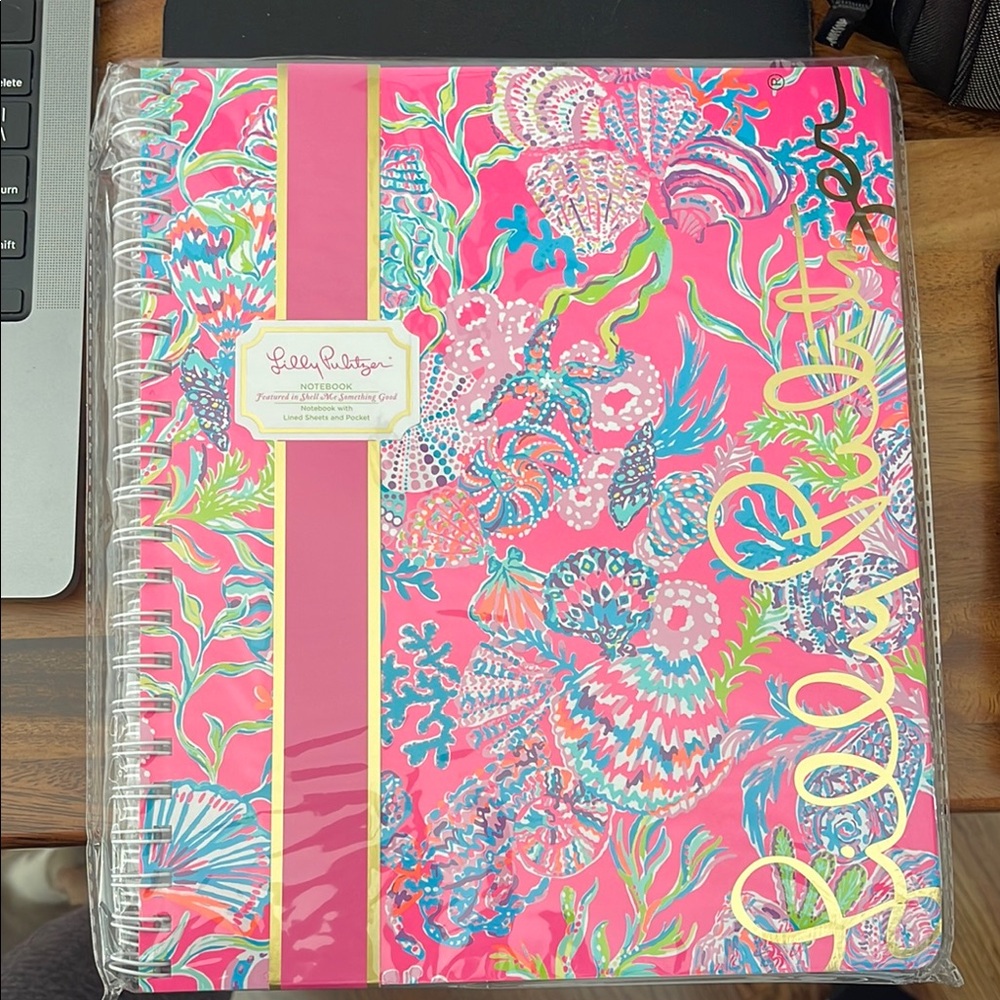 Lilly Pulitzer colorful Pink and Gold Office Big notebook